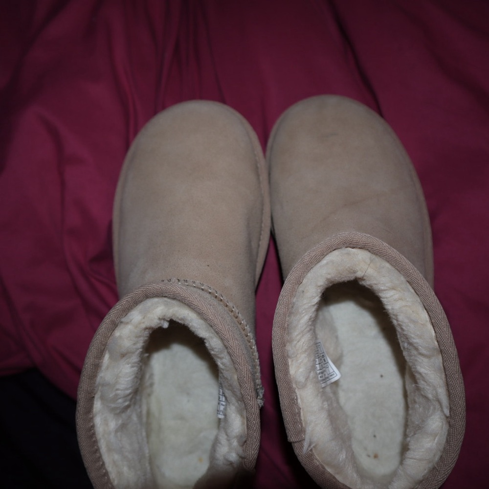 ugg mini platforms color sand barely ever worn minor scuffs on bottoms